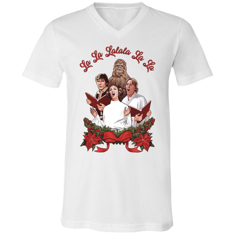 Unisex V-Neck T-Shirt - XASZMXJH - White - 1