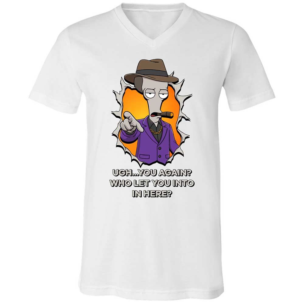 Unisex V-Neck T-Shirt - BXRKX8ND - White - 1