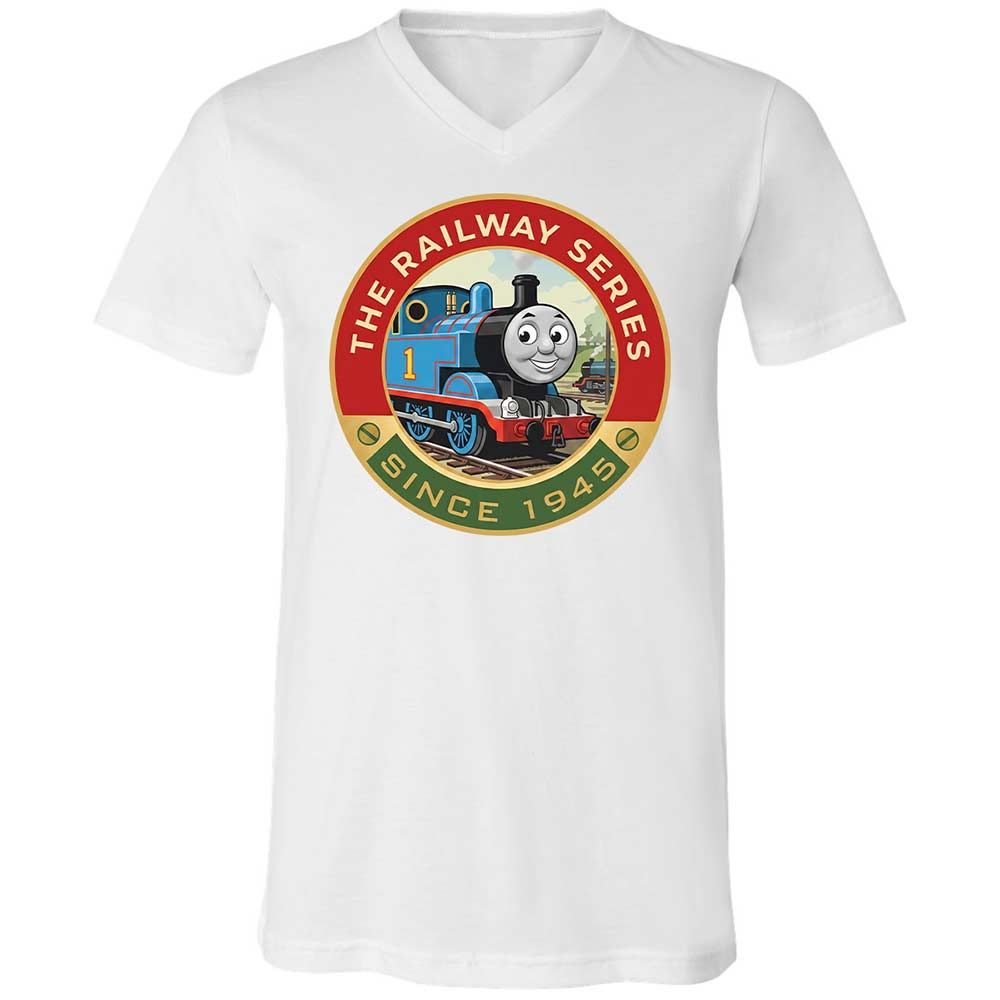Unisex V-Neck T-Shirt - XJKM4V6F - White - 1
