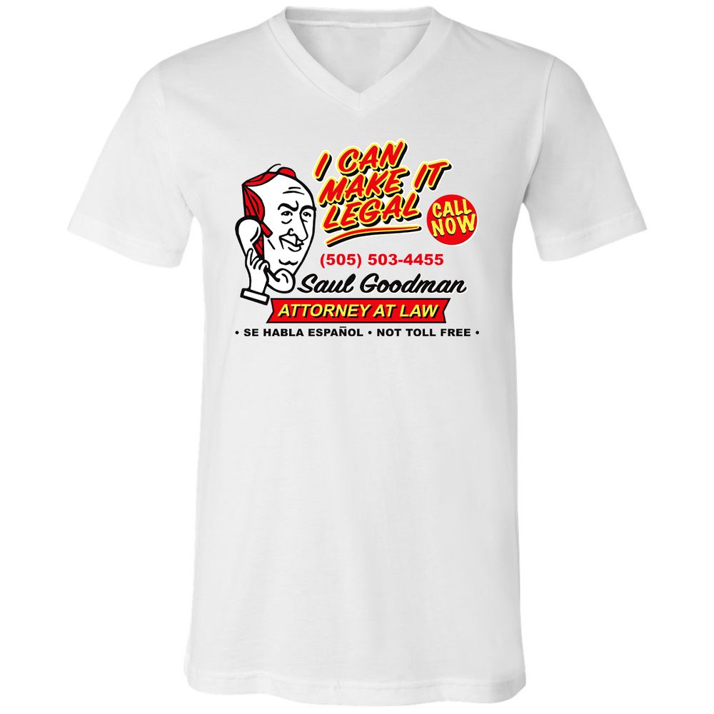 Unisex V-Neck T-Shirt - L4TVXSWK - White - 1