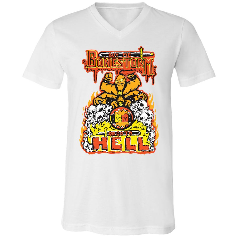 Unisex V-Neck T-Shirt - X4Y1QR2M - White - 1