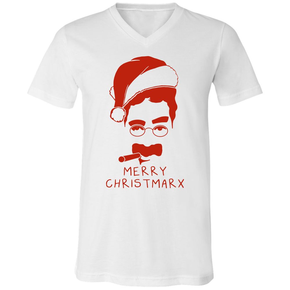 Unisex V-Neck T-Shirt - 3UWHV43Z - White - 1
