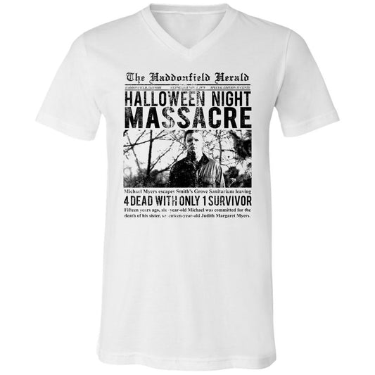 Unisex V-Neck T-Shirt - XU5SQE17 - White - 1