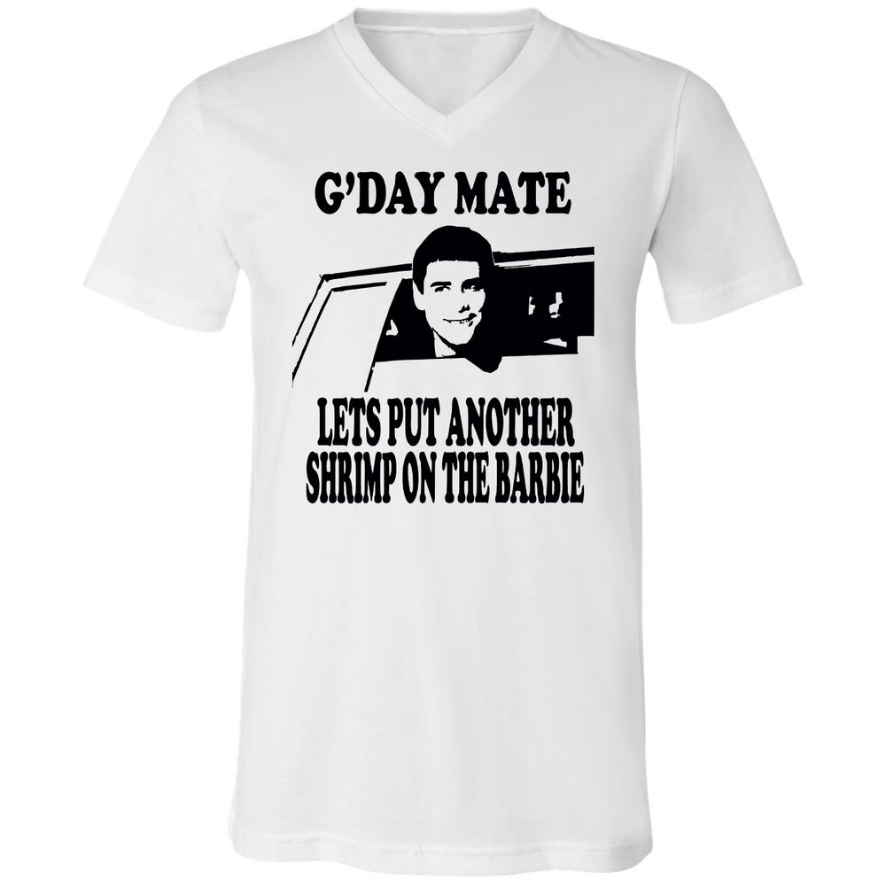 Unisex V-Neck T-Shirt - 4LD122VM - White - 1