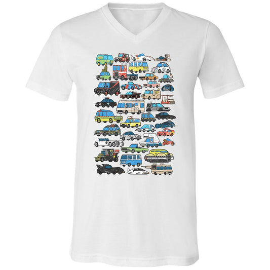 Unisex V-Neck T-Shirt - F18XRGU3 - White - 1