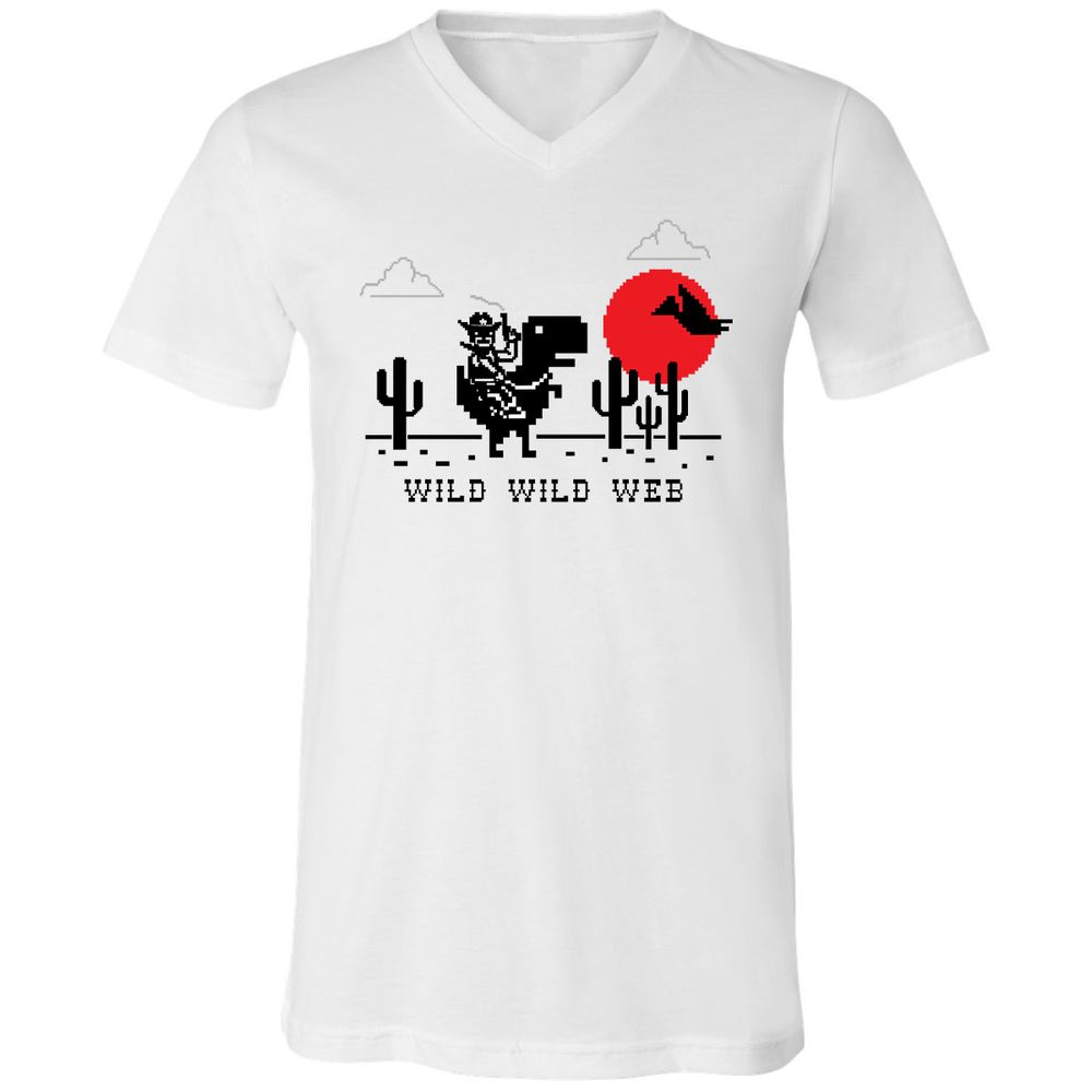 Unisex V-Neck T-Shirt - MFUMP5DT - White - 1