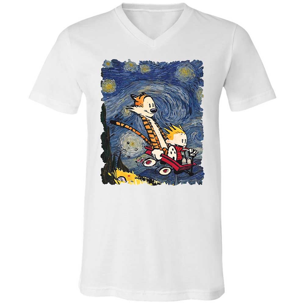 Unisex V-Neck T-Shirt - PDYASERS - White - 1