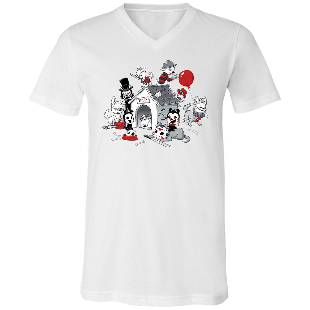 Unisex V-Neck T-Shirt - FHNJ9RKM - White - 1