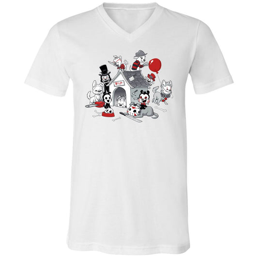 Unisex V-Neck T-Shirt - FHNJ9RKM - White - 1