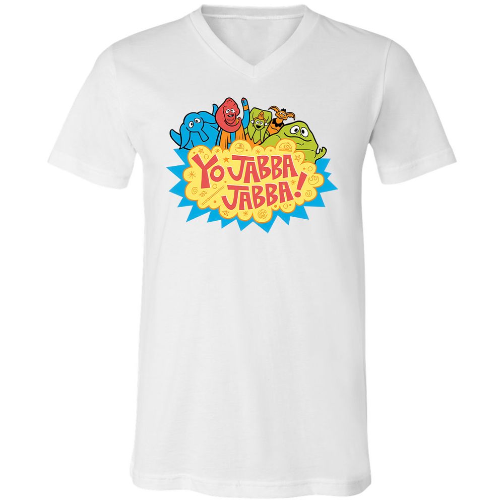 Unisex V-Neck T-Shirt - Q1DNC96N - White - 1