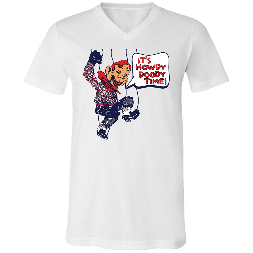 Unisex V-Neck T-Shirt - TXFQE2PB - White - 1