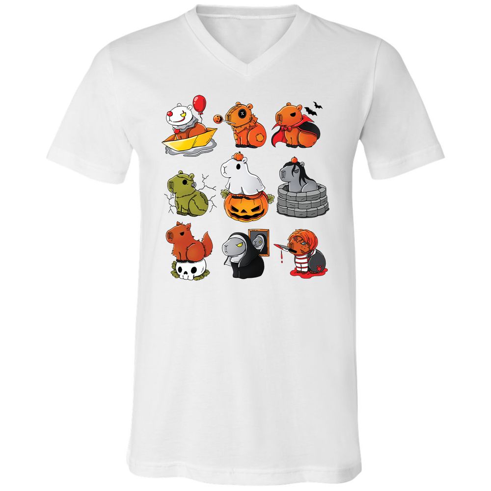 Unisex V-Neck T-Shirt - ZKGSTA7R - White - 1