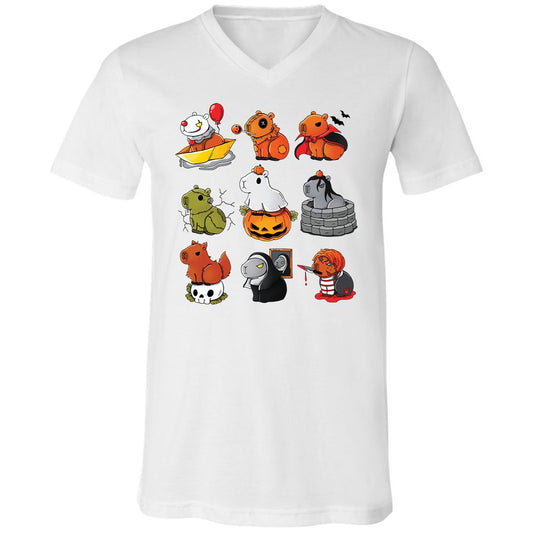 Unisex V-Neck T-Shirt - ZKGSTA7R - White - 1