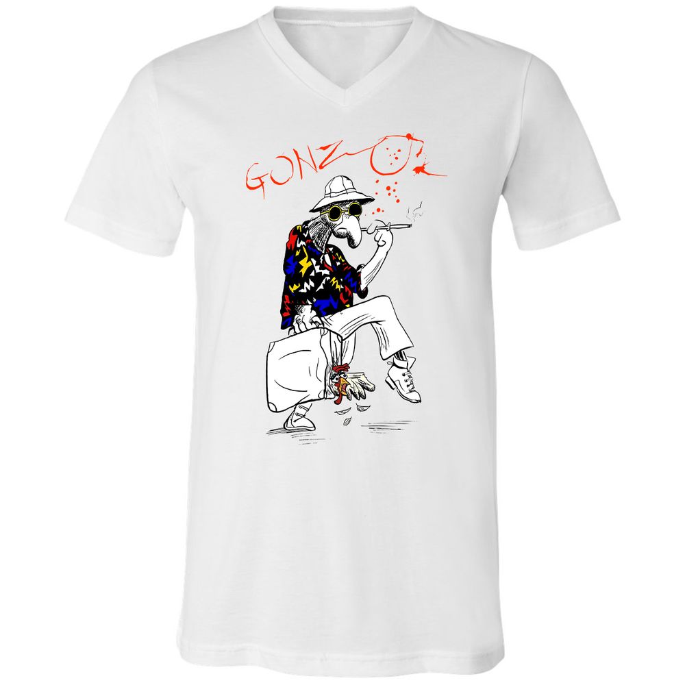 Unisex V-Neck T-Shirt - RSTPRZFC - White - 1
