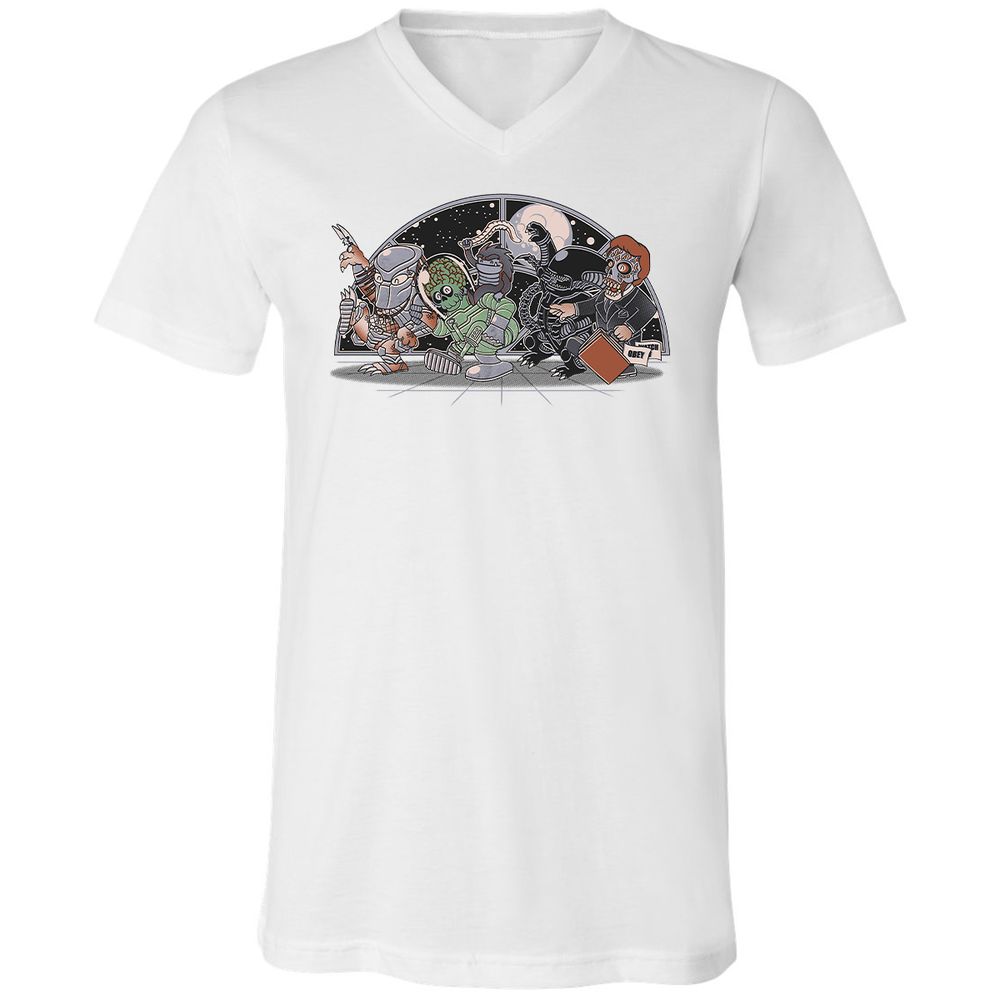 Unisex V-Neck T-Shirt - 8N4DM9Y6 - White - 1