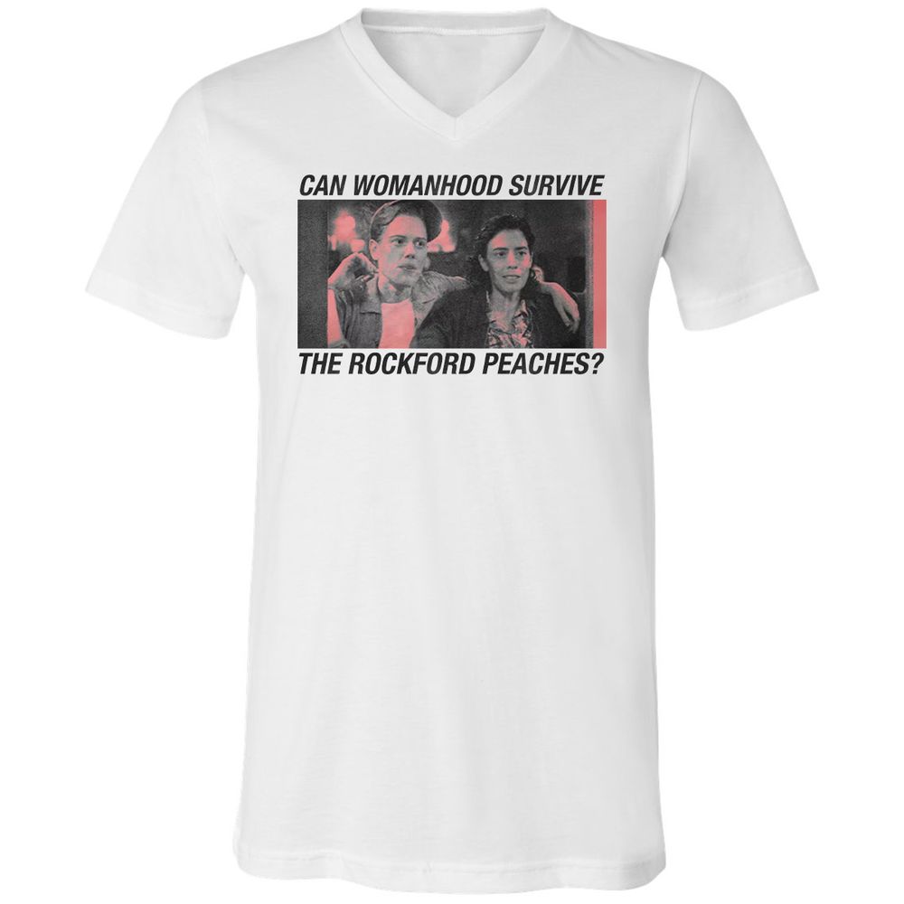 Unisex V-Neck T-Shirt - QVXSHU57 - White - 1