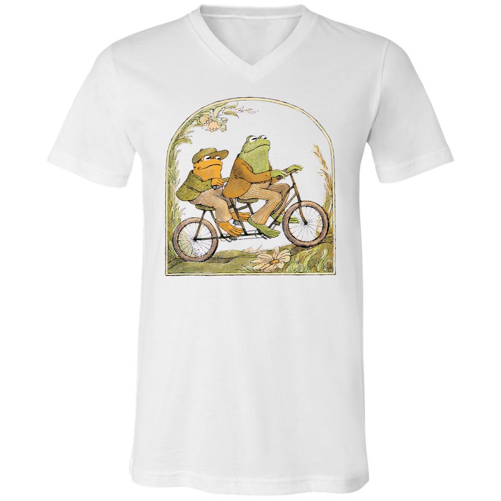 Unisex V-Neck T-Shirt - 7AV6YHNU - White - 1