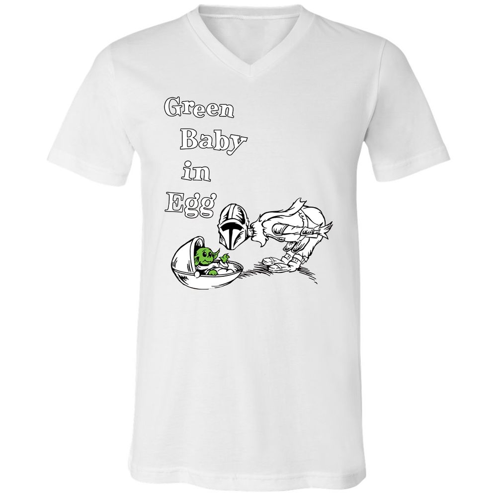 Unisex V-Neck T-Shirt - X76LAN55 - White - 1