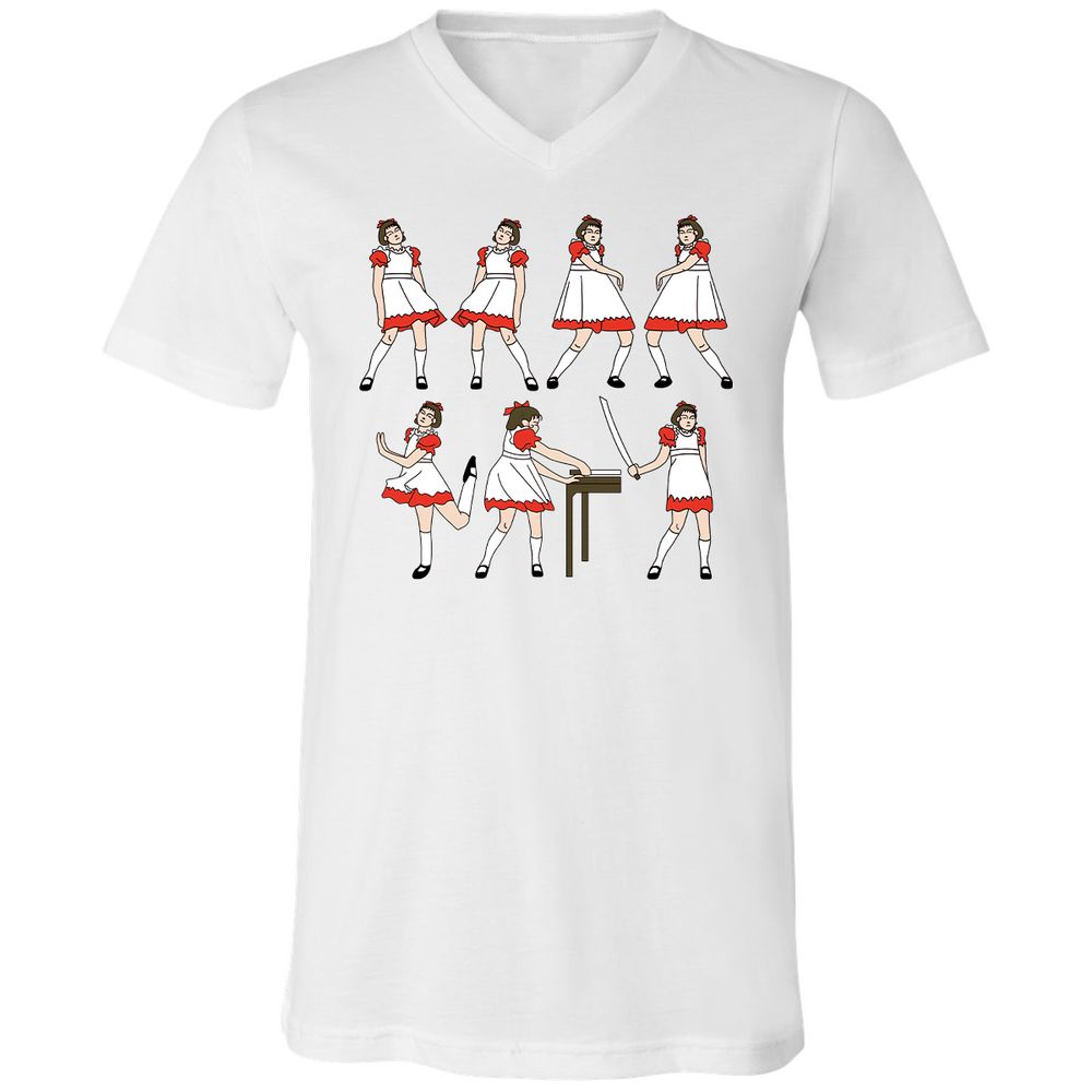 Unisex V-Neck T-Shirt - TVJDPEMT - White - 1