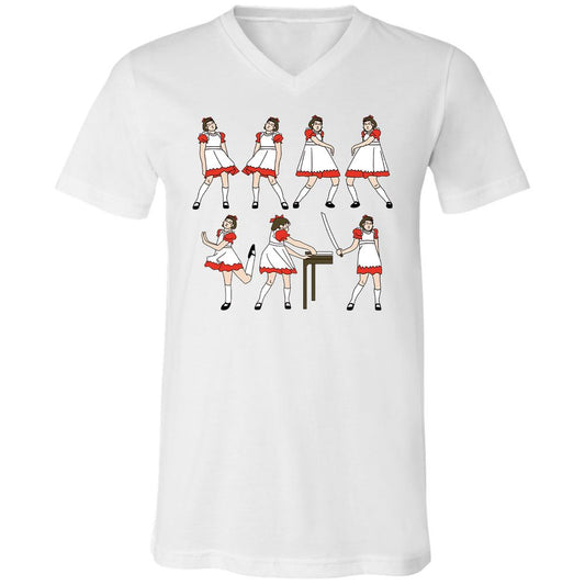 Unisex V-Neck T-Shirt - TVJDPEMT - White - 1