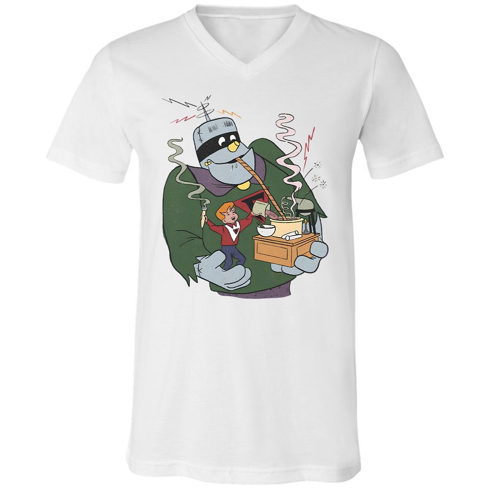 Unisex V-Neck T-Shirt - 7L8XSWLN - White - 1