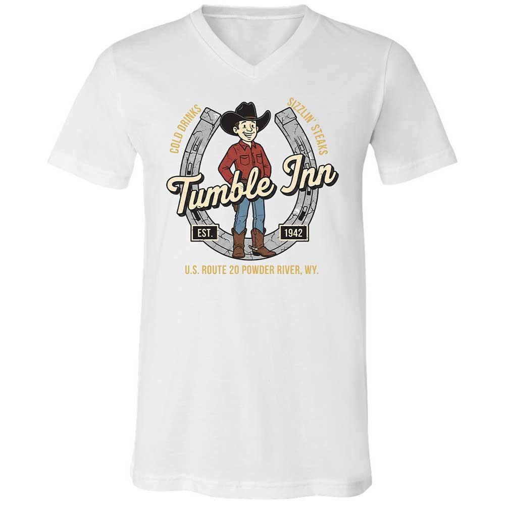 Unisex V-Neck T-Shirt - 65EF5G7D - White - 1