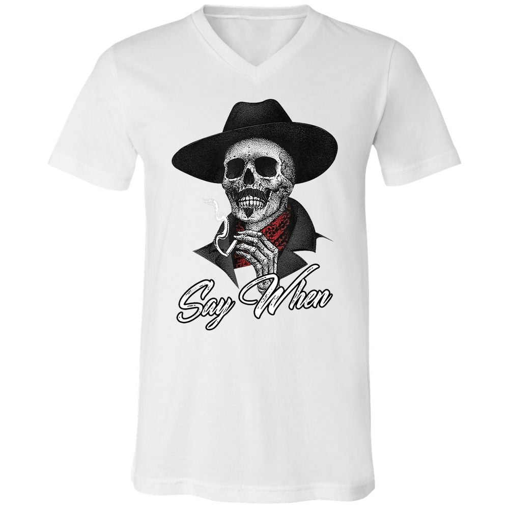 Unisex V-Neck T-Shirt - 5ZPEVTYX - White - 1