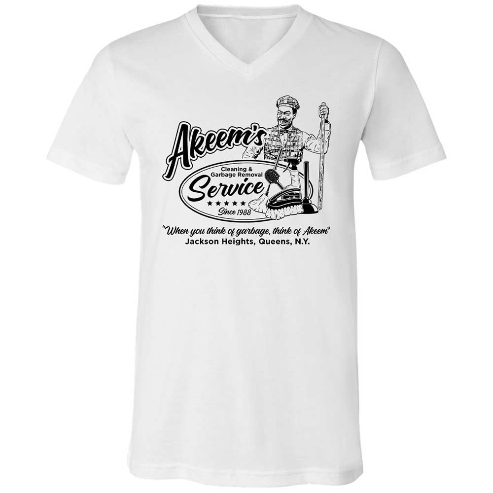 Unisex V-Neck T-Shirt - Q2JNT3ZA - White - 1
