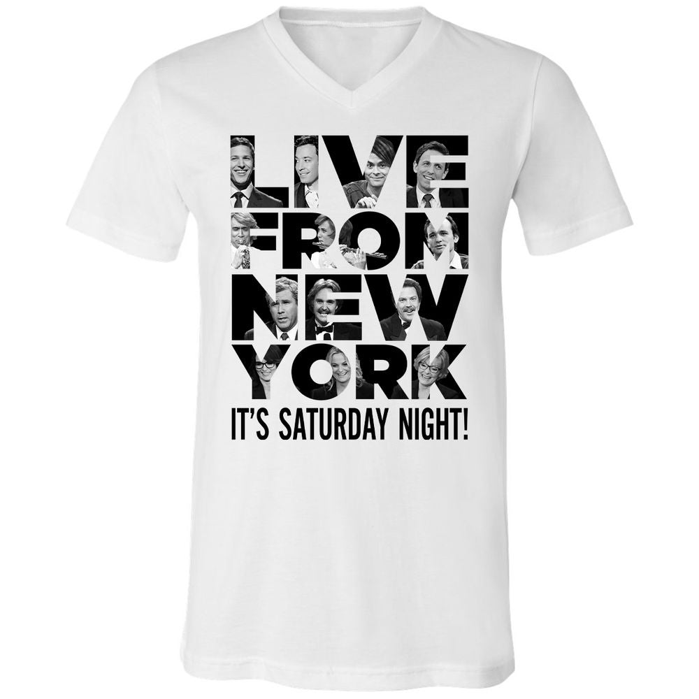 Unisex V-Neck T-Shirt - JQFS7Z9D - White - 1