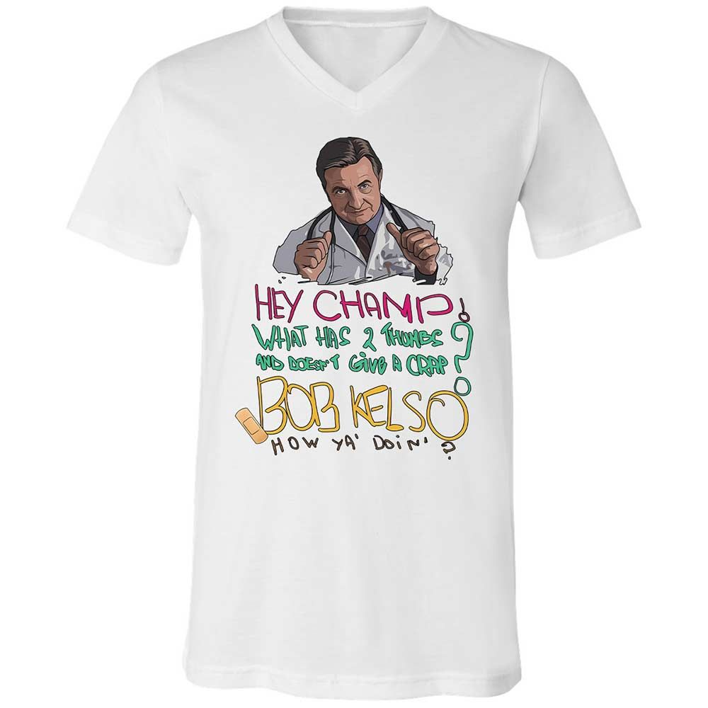 Unisex V-Neck T-Shirt - E8DT6LR6 - White - 1