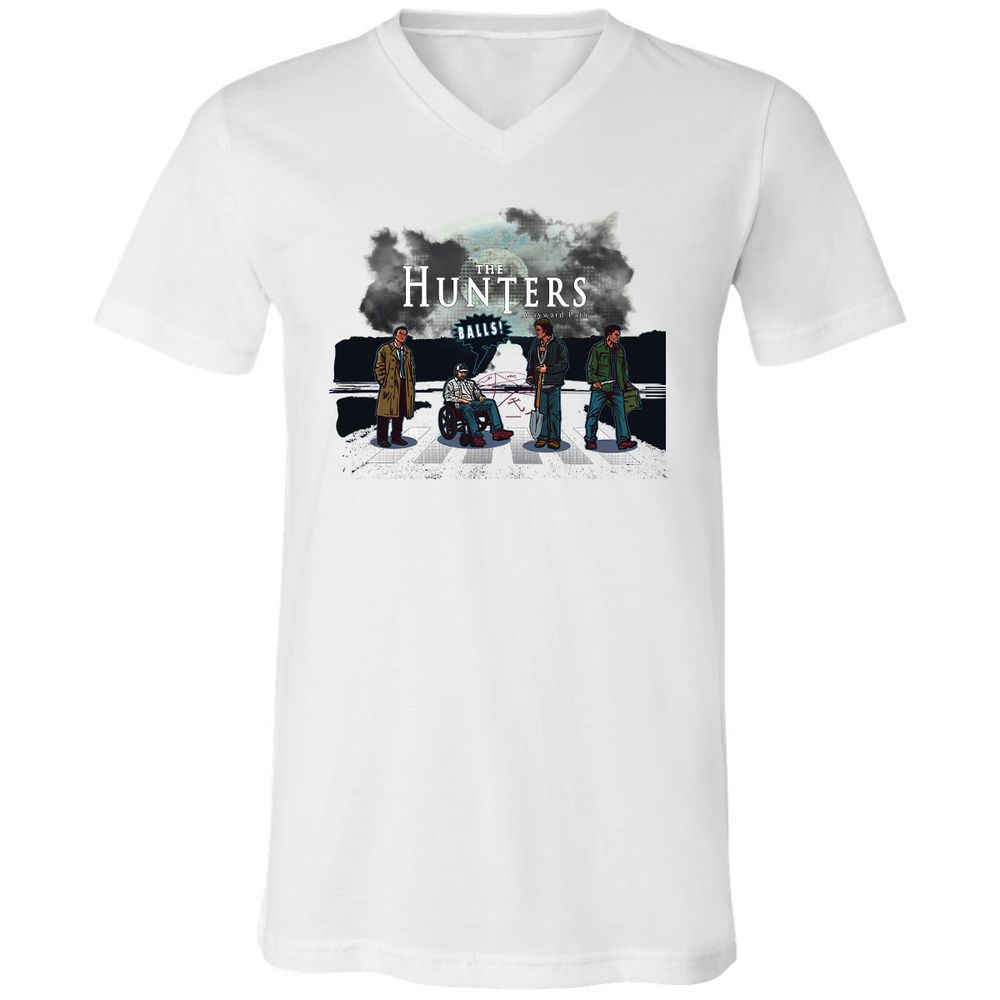 Unisex V-Neck T-Shirt - YZP69E7J - White - 1