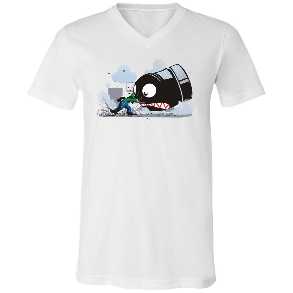 Unisex V-Neck T-Shirt - 7DYS8K68 - White - 1