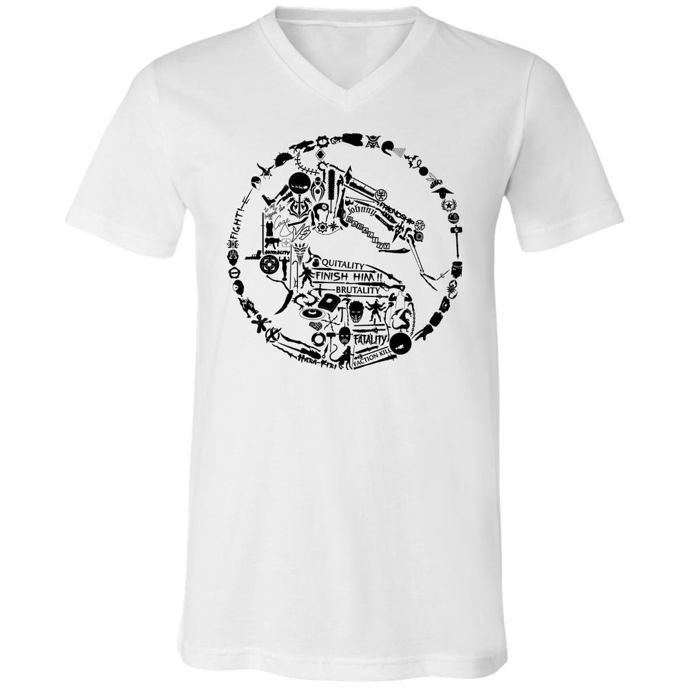 Unisex V-Neck T-Shirt - TKJLQC5X - White - 1