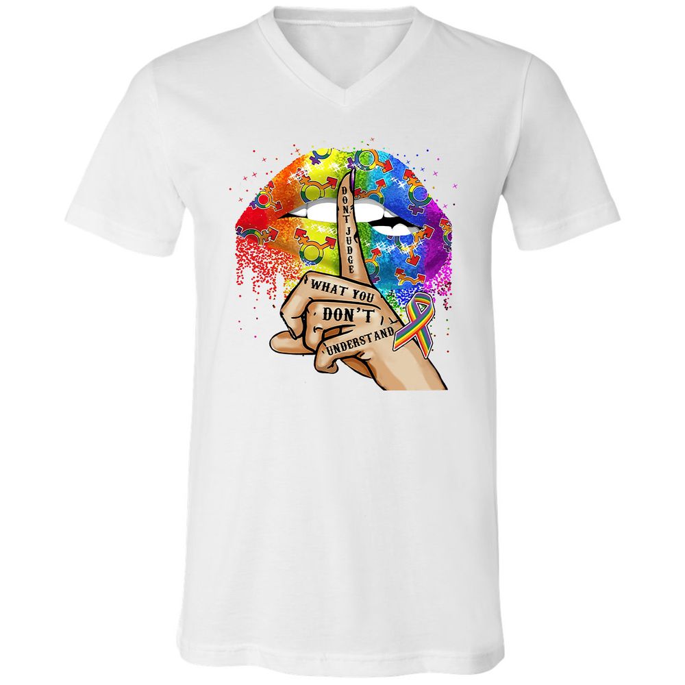 Unisex V-Neck T-Shirt - 5KLQ7T4Z - White - 1