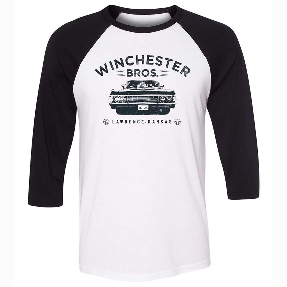 Unisex 3/4 Baseball Tee - 9YWAD395 - White/Black - 1