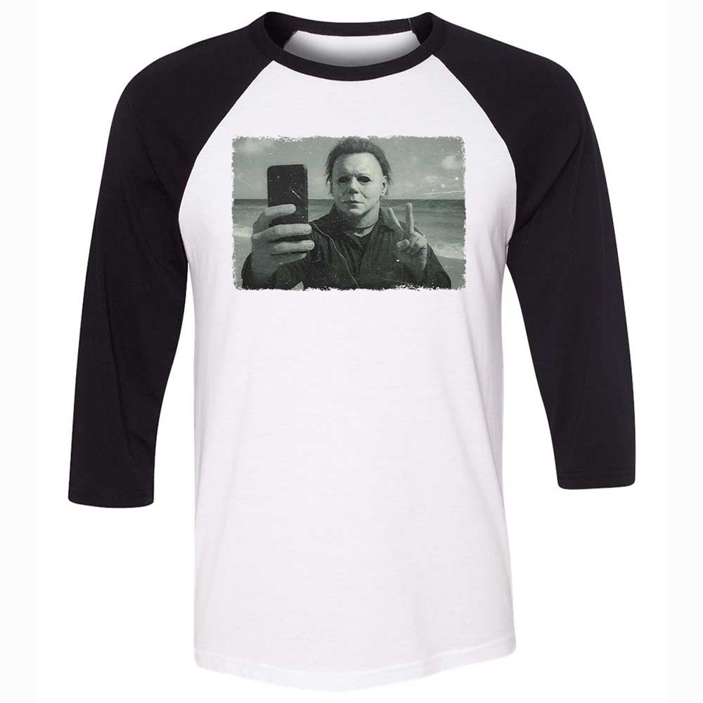 Unisex 3/4 Baseball Tee - 8VNXU8HL - White/Black - 1