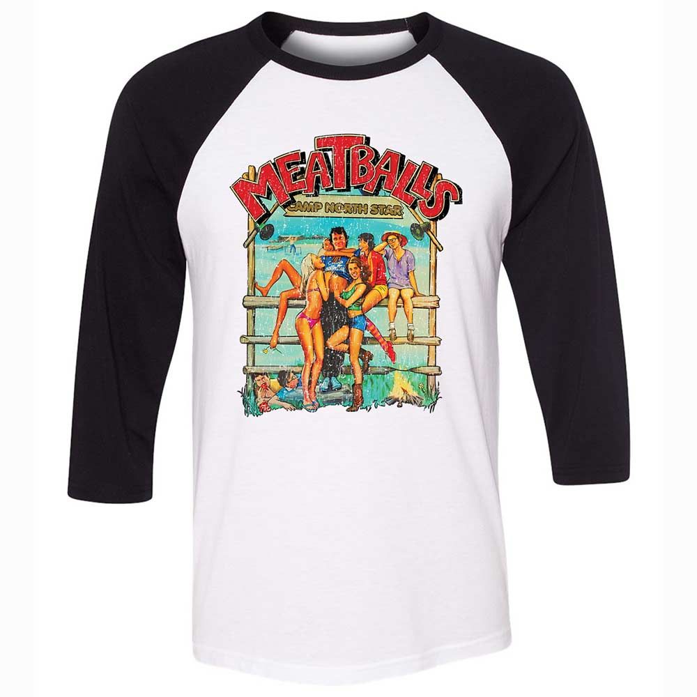 Unisex 3/4 Baseball Tee - 9RS8YAGH - White/Black - 1
