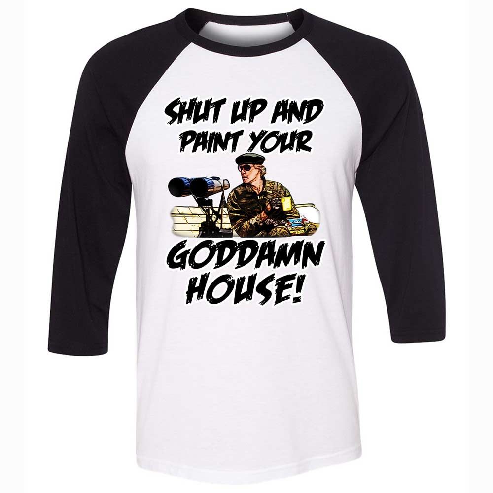 Unisex 3/4 Baseball Tee - QE7K7M6B - White/Black - 1