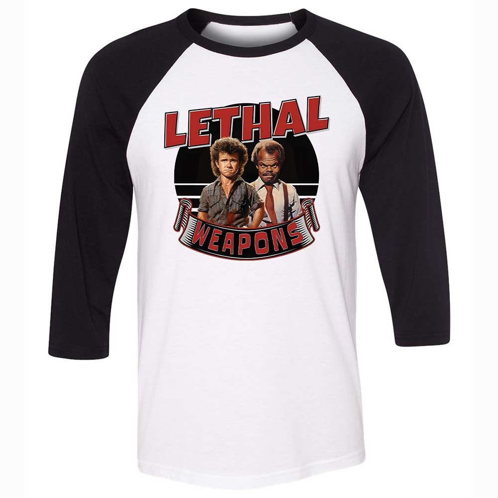 Unisex 3/4 Baseball Tee - NRHMJU1K - White/Black - 1