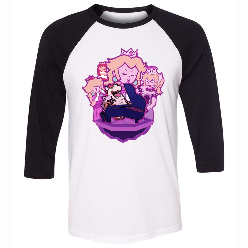Unisex 3/4 Baseball Tee - URUNYGJ3 - White/Black - 1