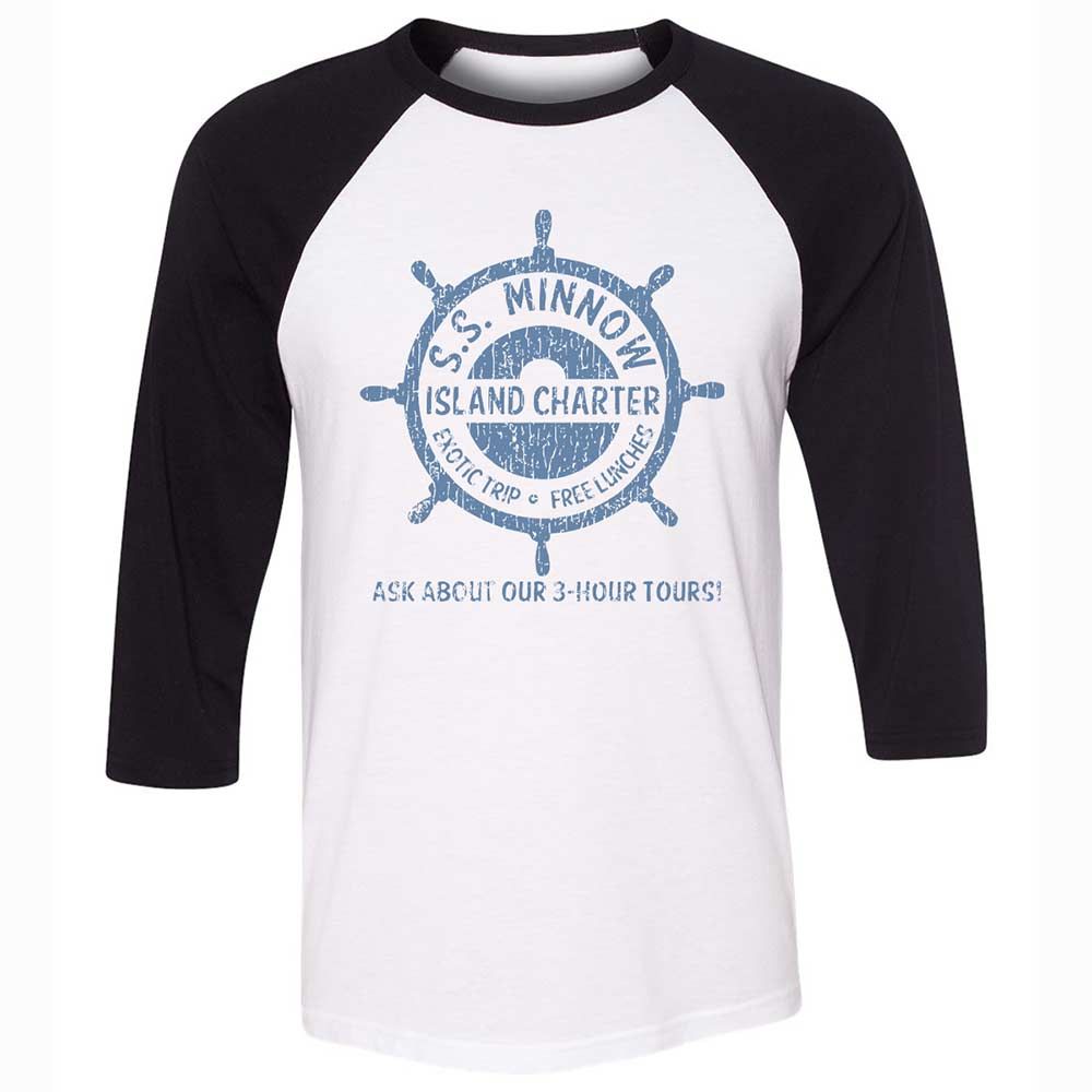 Unisex 3/4 Baseball Tee - 5HCH1WB1 - White/Black - 1