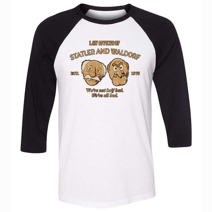 Unisex 3/4 Baseball Tee - B1F2XEC6 - White/Black - 1