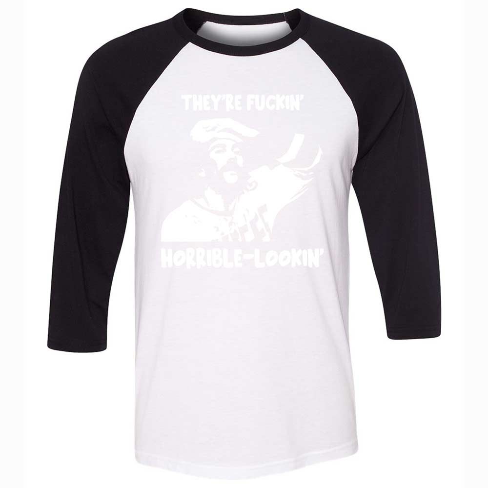 Unisex 3/4 Baseball Tee - DYE3NCBR - White/Black - 1