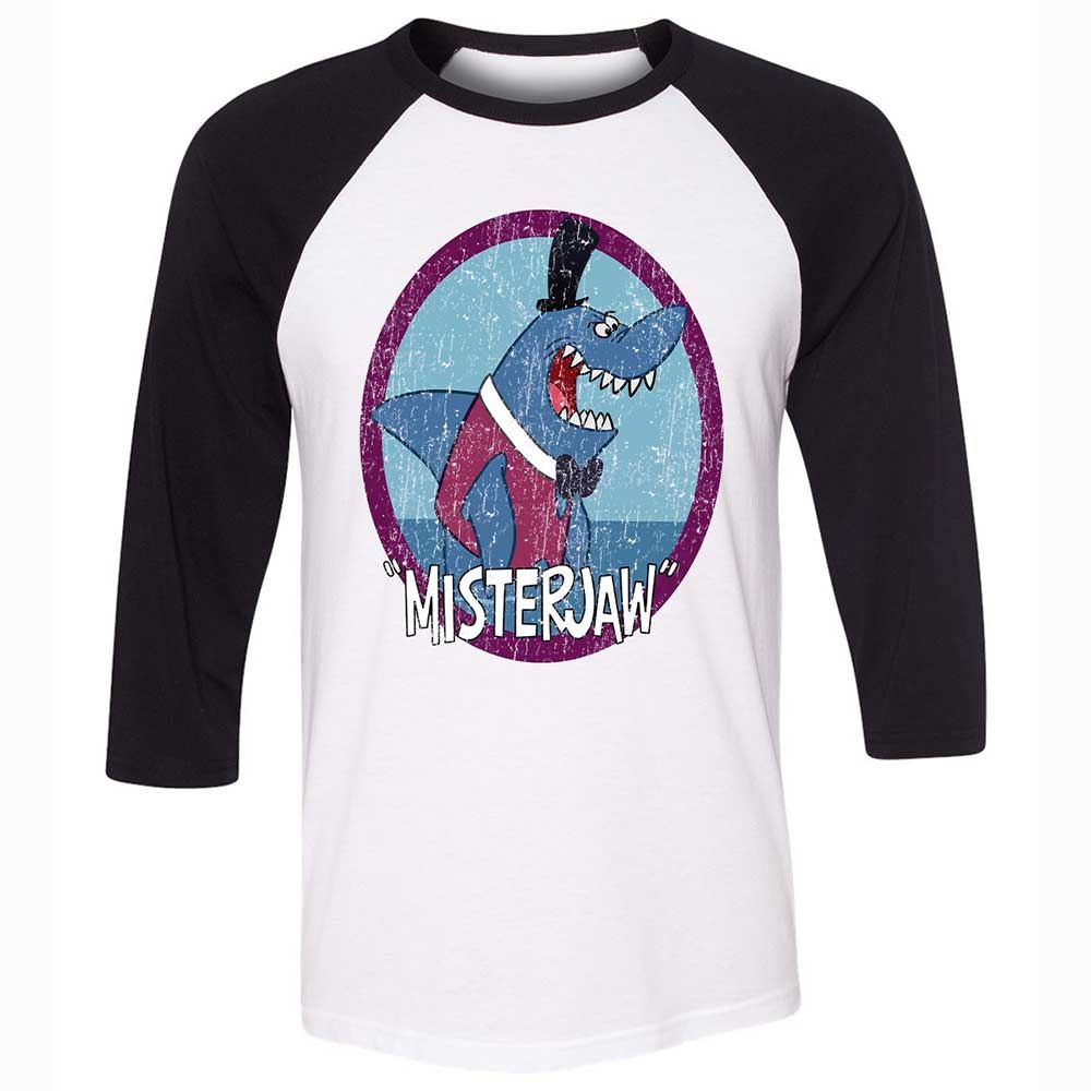 Unisex 3/4 Baseball Tee - SCRUTWT3 - White/Black - 1