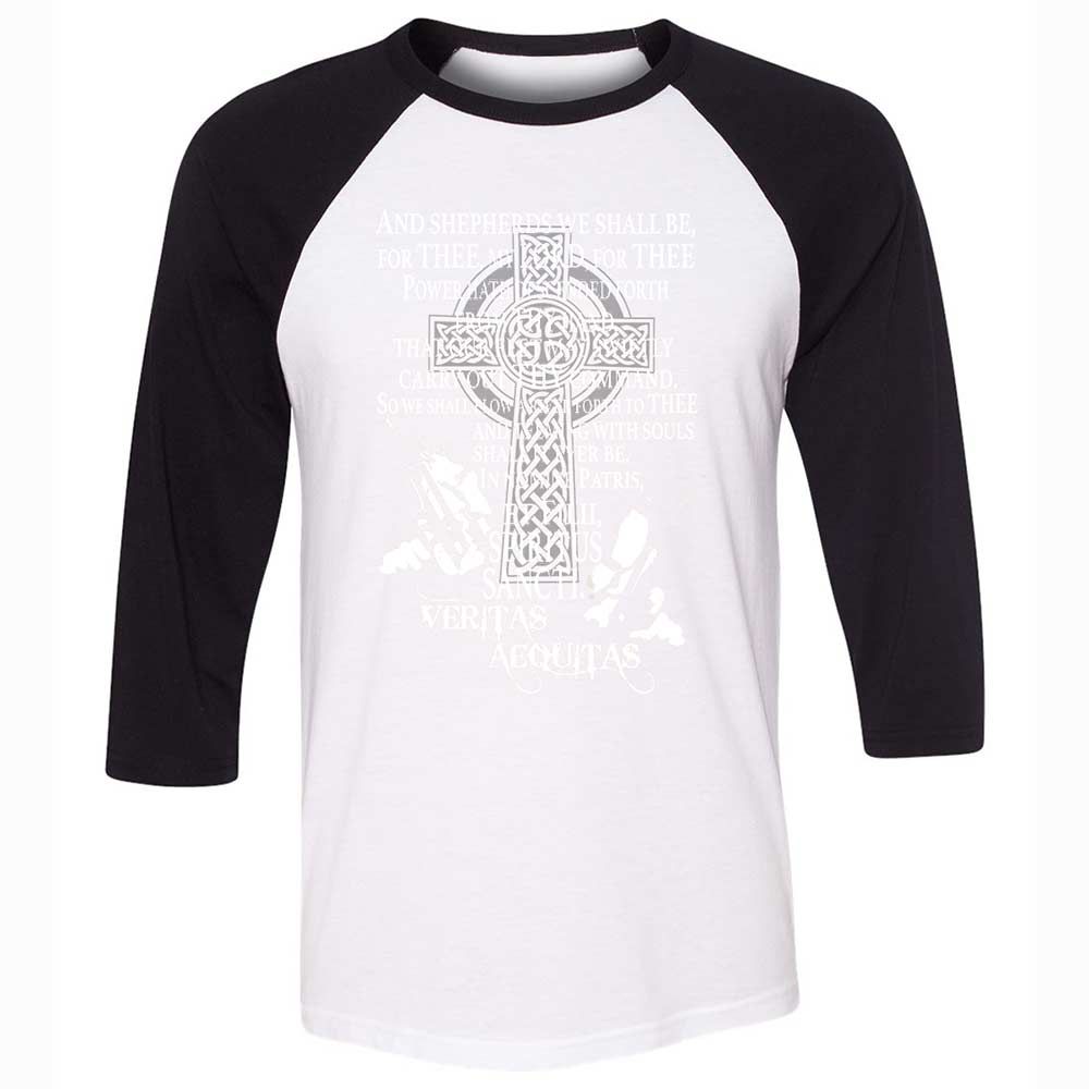 Unisex 3/4 Baseball Tee - TL8V86G1 - White/Black - 1