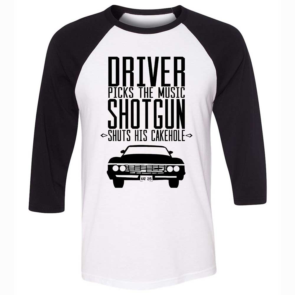 Unisex 3/4 Baseball Tee - 1REKP6VB - White/Black - 1