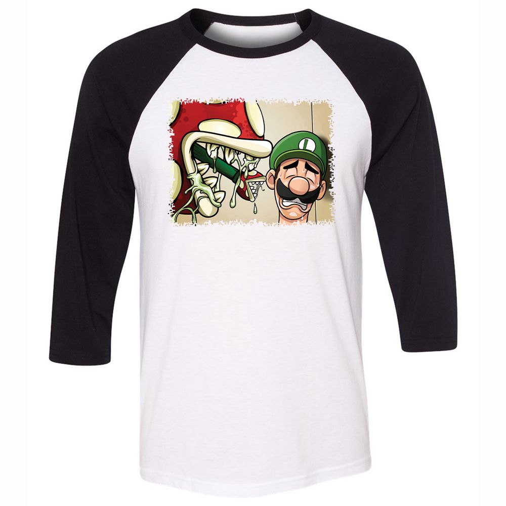 Unisex 3/4 Baseball Tee - NGAELQJF - White/Black - 1