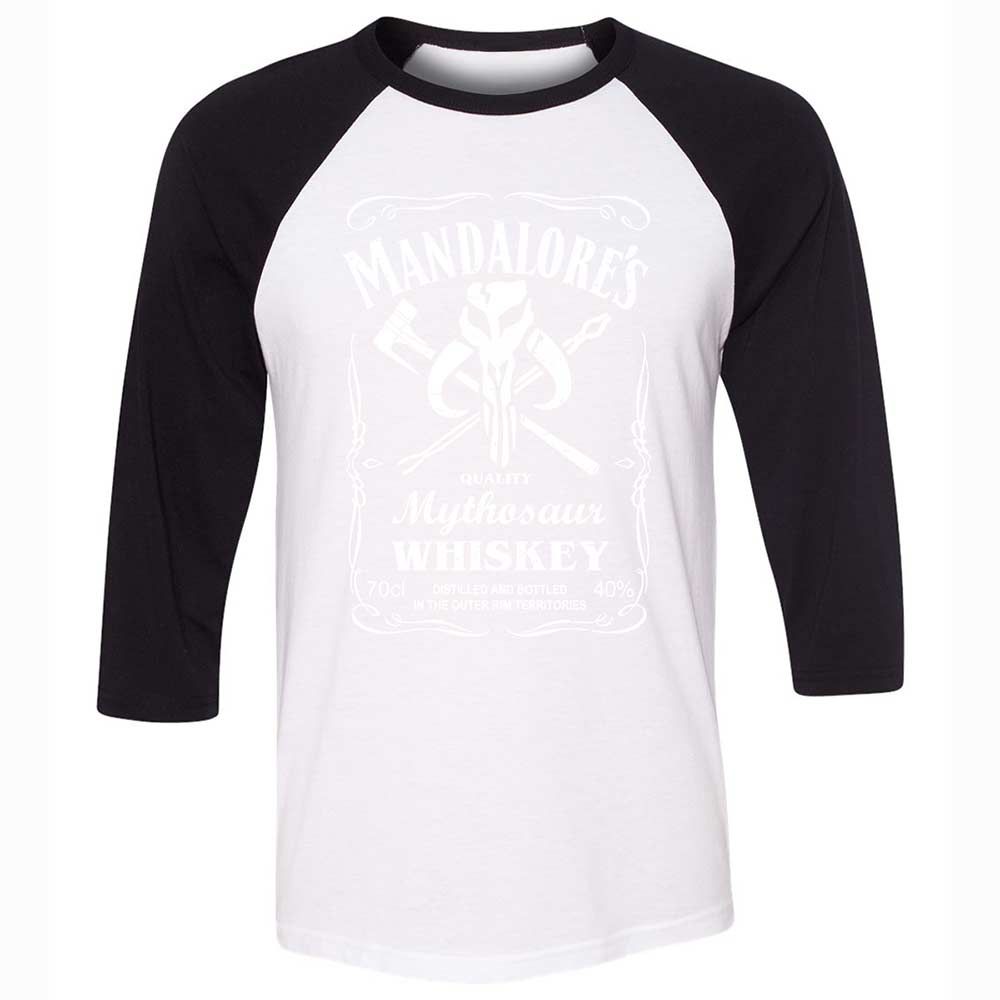 Unisex 3/4 Baseball Tee - 12YERGWF - White/Black - 1