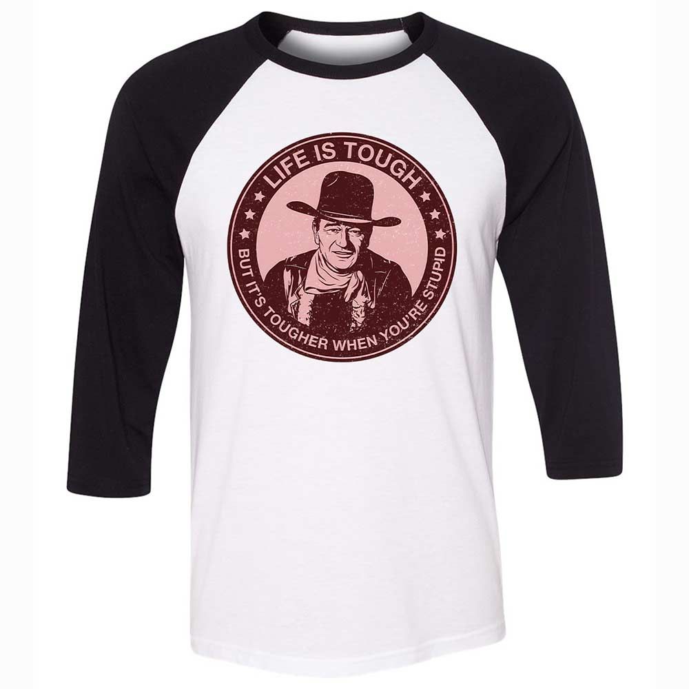 Unisex 3/4 Baseball Tee - D7QU22NY - White/Black - 1