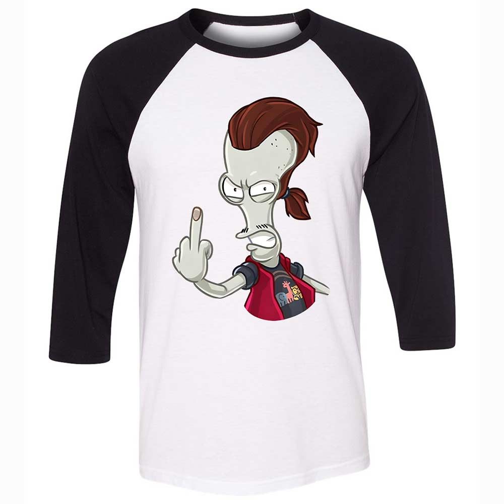 Unisex 3/4 Baseball Tee - JYWVZ2PV - White/Black - 1